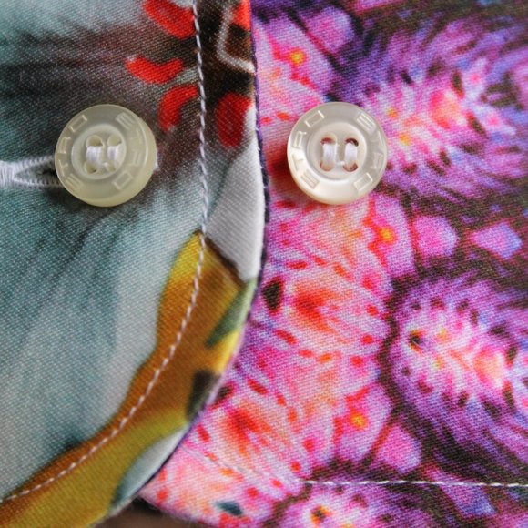ETRO Floral Geometric Print Cotton Shirt Blouse Colourful Size EU 38/ Small - Picture 9 of 9